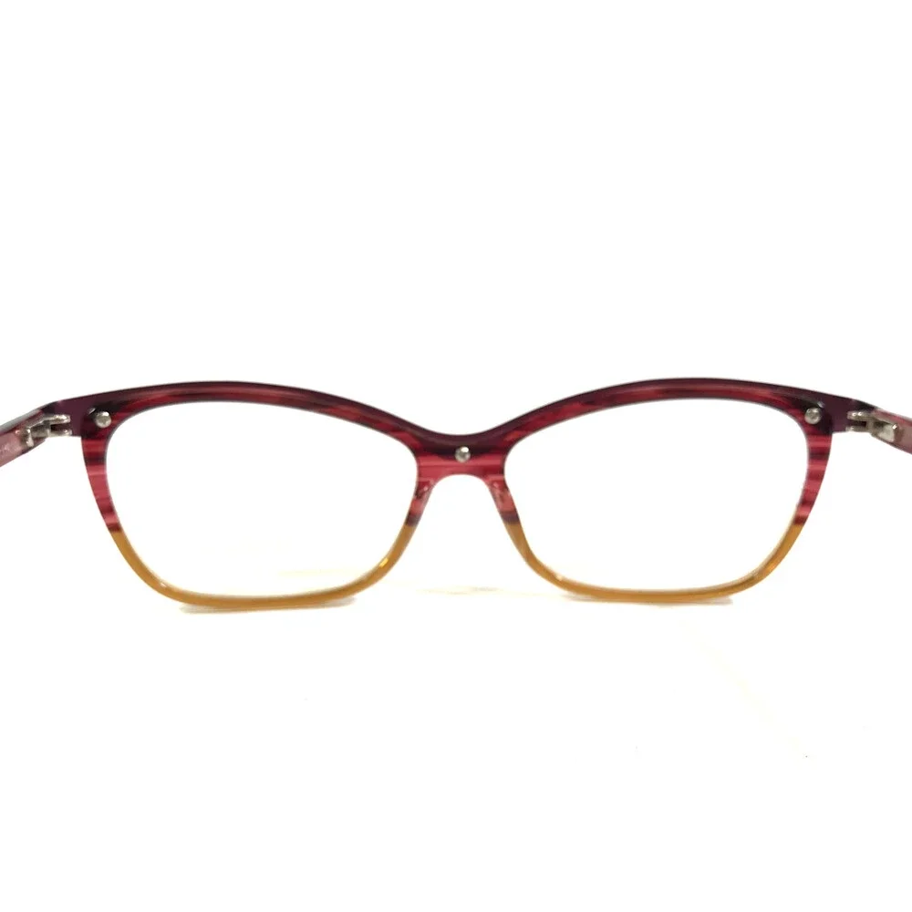 Tom Davies Eyeglasses Frame TD597 Col. 1644 Brown Red Horn Cat Eye 55-15-140